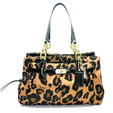 leopard print purse coach